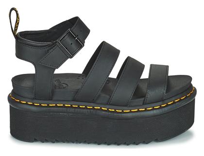 Dr. Martens Blaire Quad Black Hydro Δερμάτινα Γυναικεία Σανδάλια σε Μαύρο Χρώμα από το New Cult