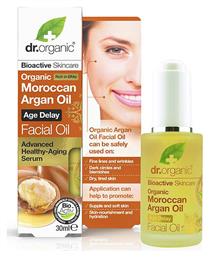 Dr.Organic Moroccan Βιολογικό Λάδι Προσώπου για Θρέψη & Ενυδάτωση με Έλαιο Argan 30ml - Dr Organic