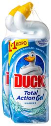 Total Action Gel Καθαρισμού Λεκάνης με Άρωμα Marine 2x750ml Duck