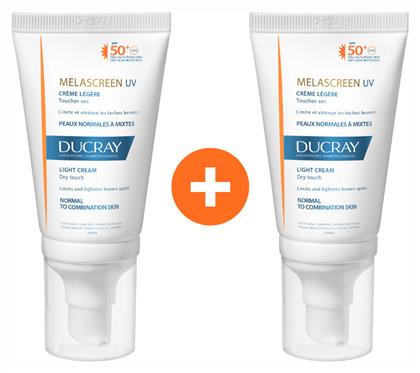 Melascreen UV Light Cream Normal to Combination Skin Αδιάβροχη Αντηλιακή Κρέμα Προσώπου SPF50 80ml Ducray