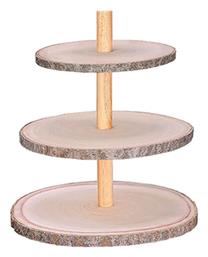 Ξύλινη Εταζέρα 3 Ορόφων Μπεζ Π26xΜ26xΥ43cm Due esse