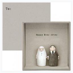 Ευχετήρια Κάρτα Γάμου σε Κουτί Happy Ever After 7x7cm - Synchronia από το EasyU