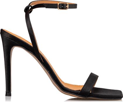 Envie Shoes Υφασμάτινα Γυναικεία Πέδιλα με Λεπτό Ψηλό Τακούνι σε Μαύρο Χρώμα από το MyShoe