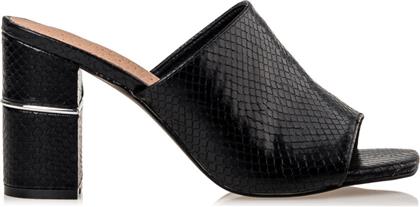 Envie Shoes Mules με Χοντρό Ψηλό Τακούνι σε Μαύρο Χρώμα από το IzyShoes