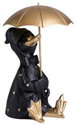 Διακοσμητική Πάπια Πολυρητίνης σε Μαύρο - Χρυσό 17x18.5x26cm Espiel