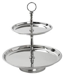 Inox Εταζέρα 2 Ορόφων Ασημί Ø38xY43cm Espiel