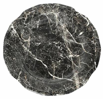 Marble Πιάτο Ρηχό Κεραμικό Μαύρο με Διάμετρο 27cm Espiel