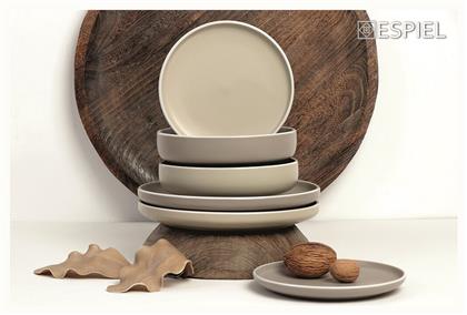 Mood Πιάτο Ρηχό Κεραμικό Γκρι με Διάμετρο 27.3cm Espiel