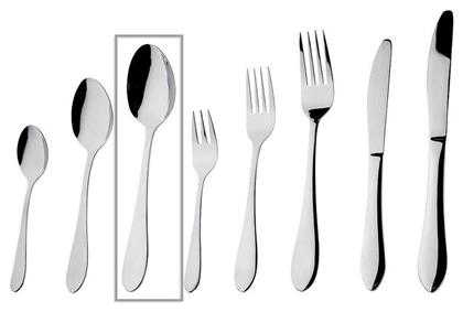 Prime Σετ Κουτάλια Φαγητού Ανοξείδωτα Ασημί 20cm 12τμχ Espiel