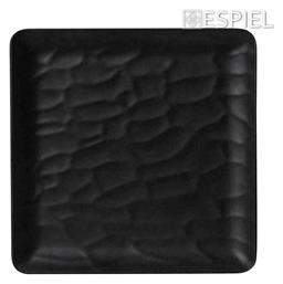 Wavy Πιάτο Γλυκού από Μελαμίνη Matte Black 18x18cm Espiel