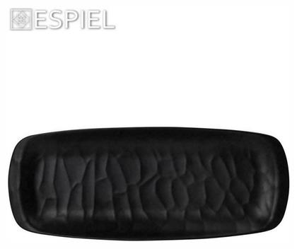 Wavy Πιάτο Γλυκού από Μελαμίνη Matte Black 21x8.5cm Espiel