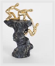 Home Διακοσμητικό Γλυπτό Άνθρωποι Βράχος Resin Μαύρο Χρυσό 14x5.5x21.5cm 752-27076 Estheti