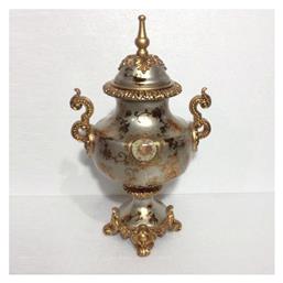 Home Φοντανιέρα Πορσελάνης Resin Γκρι Χρυσή 26x20x45cm 752-21087 Estheti