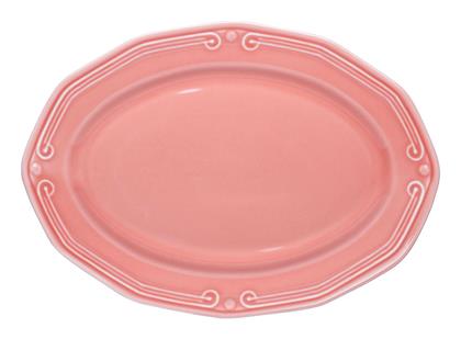 Athénée Πιατέλα Σερβιρίσματος Οβάλ από Πορσελάνη Ροζ 36x26εκ. Estia