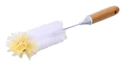 Bamboo Essentials 04-14315 Μπαμπού Βούρτσα Καθαρισμού με Λαβή για Μπουκάλια Λευκή Estia