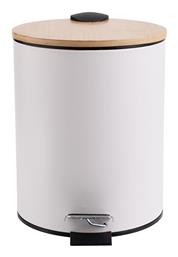BAMBOO ESSENTIALS Inox Καλαθάκι Μπάνιου Soft Close 5lt Λευκό Estia
