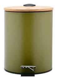 Bamboo Essentials Μεταλλικό Καλαθάκι Μπάνιου Soft Close 5lt Πράσινο Estia