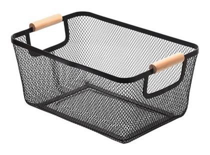 Bamboo Essentials Ψωμιέρα Μεταλλική Μαύρη 30x21x14cm Estia