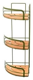 Essentials Γωνιακή Επιτοίχια Ραφιέρα Μπάνιου Bamboo με 3 Ράφια 19.5x19.5x49cm Καφέ Estia