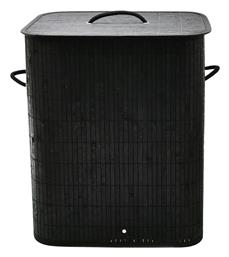 Essentials Καλάθι Απλύτων Bamboo Πτυσσόμενο 40x30x50cm Μαύρο Estia