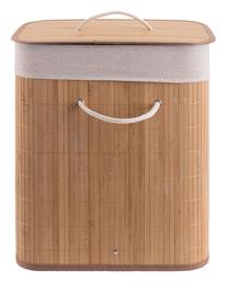 Essentials Καλάθι Απλύτων Bamboo Πτυσσόμενο με Καπάκι 40x30x50cm Μπεζ Estia
