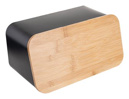 ESSENTIALS Ψωμιέρα με Καπάκι από Bamboo Μαύρη 34.5x19x17cm Estia