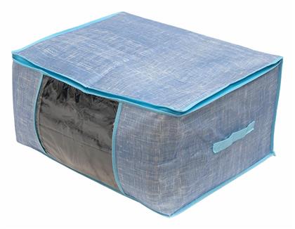 Folk Υφασμάτινη Θήκη Αποθήκευσης Ρούχων σε Μπλε Χρώμα 45x60x30cm Estia