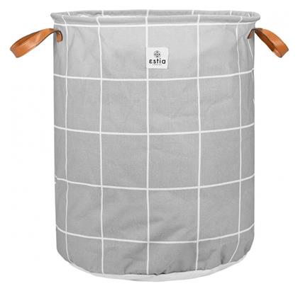 Καλάθι Απλύτων Υφασμάτινο Πτυσσόμενο 40x40x50cm Γκρι Estia