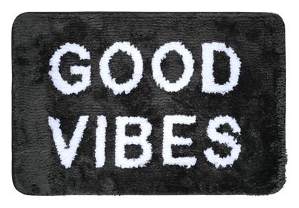 Πατάκι Μπάνιου Microfiber Good Vibes 02-28541 Μαύρο 40x60εκ. Estia