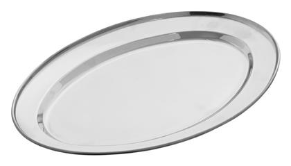 Πιατέλα Σερβιρίσματος Οβάλ Ανοξείδωτη Ασημί 30x20εκ. Estia
