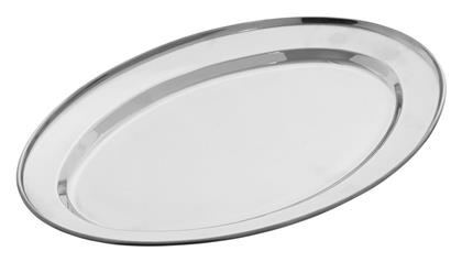 Πιατέλα Σερβιρίσματος Οβάλ Ανοξείδωτη Ασημί 34.5x22εκ. Estia