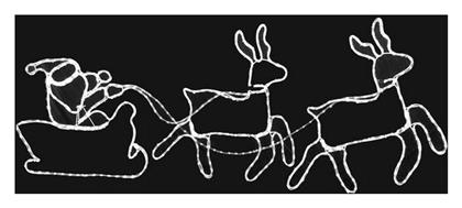 Φωτιζόμενος Διακοσμητικός Άι Βασίλης Ρεύματος Εξωτερικού Χώρου με Φωτοσωλήνα Λευκός από Πλαστικό σε Έλκηθρο 60x220εκ. Eurolamp