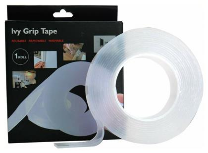 Ivy Grip Tape Αυτοκόλλητη Ταινία Διπλής Όψης Διάφανη 1mx18mm Factory