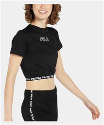 Vanora Κοντομάνικο Crop Top Μαύρο Fila