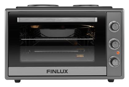 Ηλεκτρικό Φουρνάκι 60lt με 2 Εστίες Γκρι Finlux