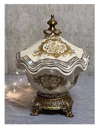 Φοντανιέρα Πορσελάνης με Καπάκι 21x21x28cm Λευκή - Estheti