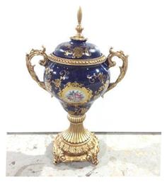 Φοντανιέρα Πορσελάνης με Καπάκι 28x19x50cm Μπλε - Estheti