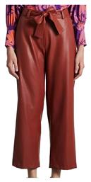 Γυναικεία Ψηλόμεση Δερμάτινη Παντελόνα Orange Red Forel