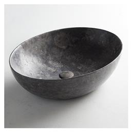 Malin Επικαθήμενος Νιπτήρας Μαρμάρινος 55x41cm Grey Marble Fossil