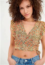 Γυναικείο Crop Top Αμάνικο Καλοκαιρινό Floral Dark Orange Funky Buddha από το Z-mall