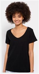 Funky Buddha FBL007-10404 Γυναικείο T-shirt με V Λαιμόκοψη Μαύρο