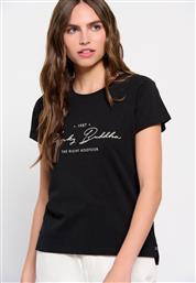 Funky Buddha FBL007-11404 Γυναικείο Αθλητικό T-shirt Μαύρο