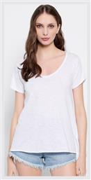 Funky Buddha Γυναικείο Αθλητικό T-shirt με V Λαιμόκοψη Optic White