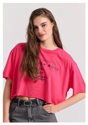 Funky Buddha Γυναικείο Crop T-shirt Ροζ