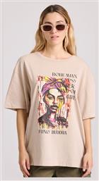 Funky Buddha Γυναικείο T-shirt Chalk