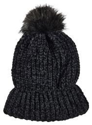 Pom Pom Beanie Γυναικείος Σκούφος Πλεκτός σε Μαύρο χρώμα Funky Buddha