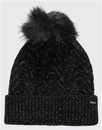 Pom Pom Beanie Γυναικείος Σκούφος Πλεκτός σε Μαύρο χρώμα Funky Buddha από το Funky Buddha