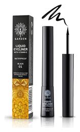 Garden Liquid Waterproof Πινέλο Eye Liner Black 4ml