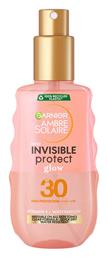 Ambre Solaire Invisible Protect Glow Transparent SPF30 Αντηλιακή Λοσιόν 150ml Garnier