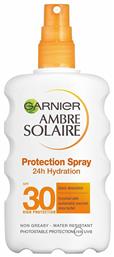 Ambre Solaire Protection 24h Hydration Αδιάβροχο Αντηλιακό Σώματος SPF30 Spray 200ml Garnier